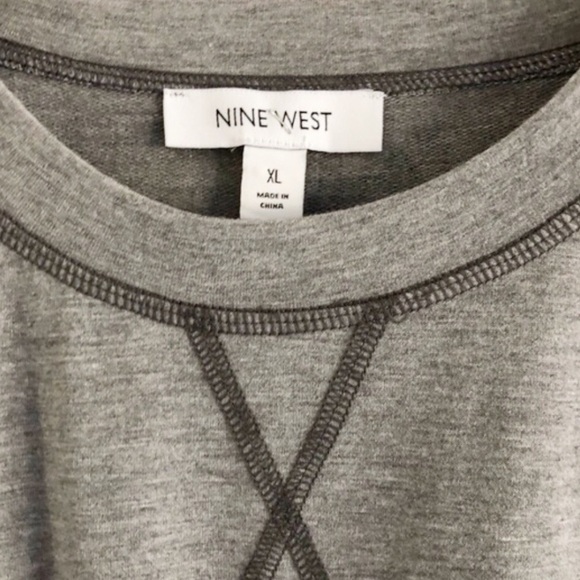 Nine West Gray Puff Shoulder Long Sleeve Top XL - Picture 6 of 7